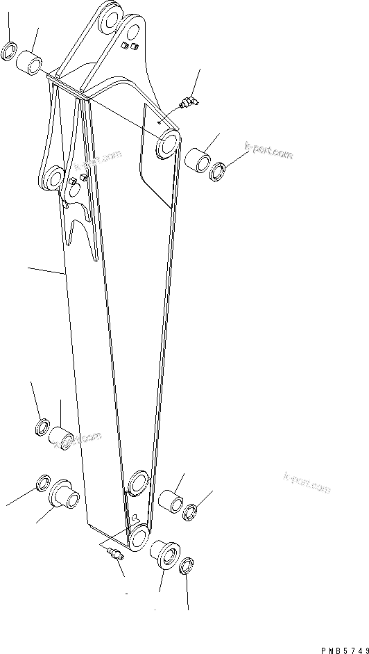 Komatsu parts book diagram for PC200EL-6K S/N K30001-UP: ARM (2.25M)