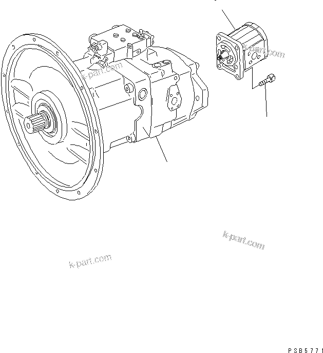 Komatsu parts book diagram for PC200EL-6K S/N K30001-UP: MAIN PUMP (1/5)