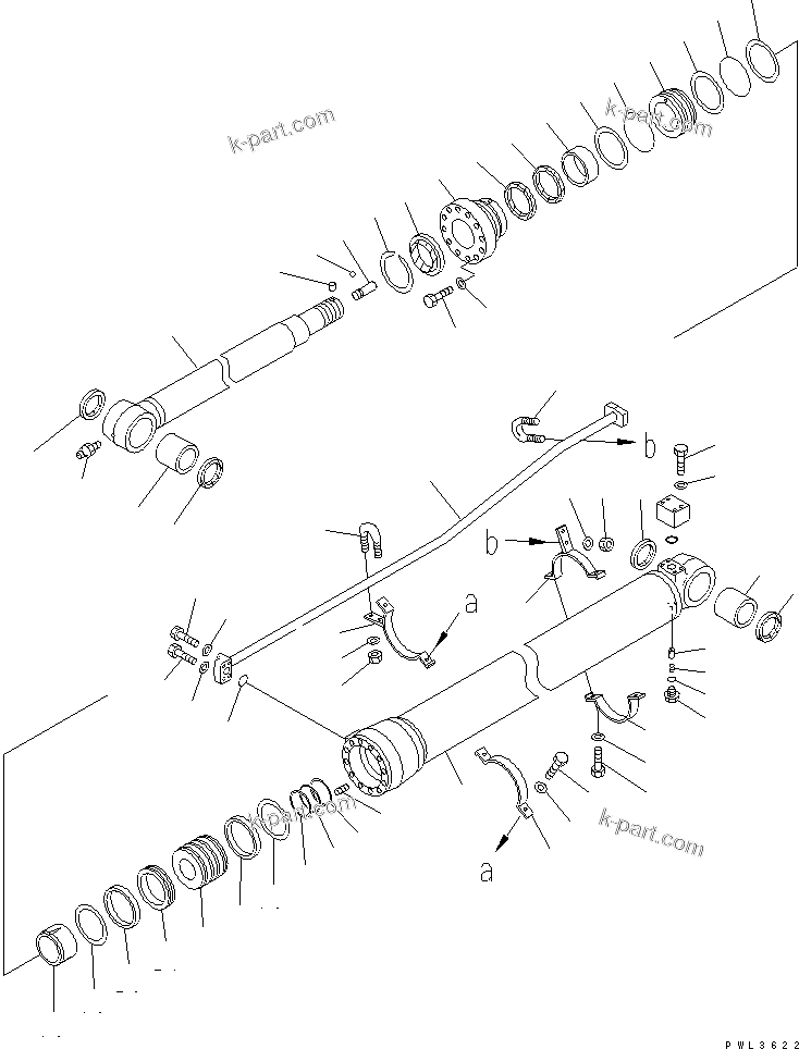 Komatsu parts book diagram for PC200EL-6K S/N K30001-UP: ARM CYLINDER(#K30352-)