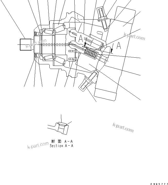 Komatsu parts book diagram for PC200EL-6K S/N K30001-UP: TRAVEL MOTOR (1/3)
