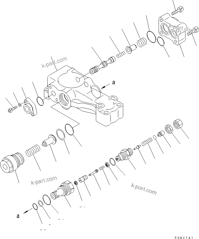 Komatsu parts book diagram for PC200EL-6K S/N K30001-UP: PILOT VALVE (DRIFT PRIVENTIVE) (FOR ARM)