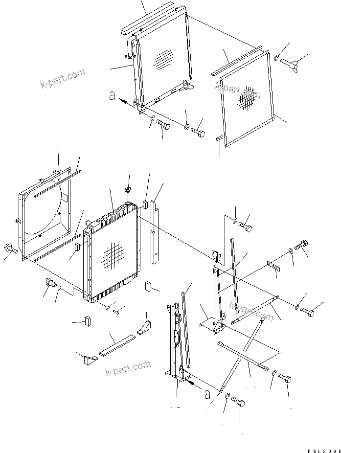 Komatsu parts book diagram for PC200EN-6K S/N K30001-UP: COOLING (RADIATOR) (RIGID TYPE COOLER)(#K32001-)