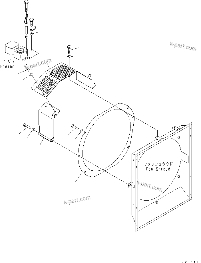 Komatsu parts book diagram for PC200EN-6K S/N K30001-UP: FAN GUARD(#K32001-)