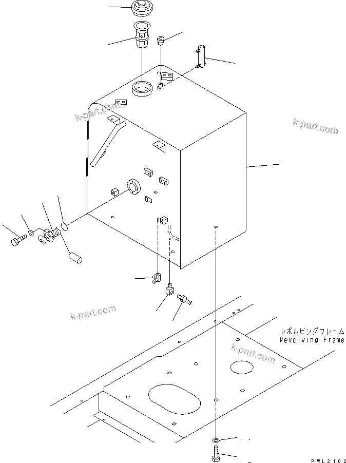 Komatsu parts book diagram for PC200EN-6K S/N K30001-UP: FUEL TANK(#K32001-K34000)