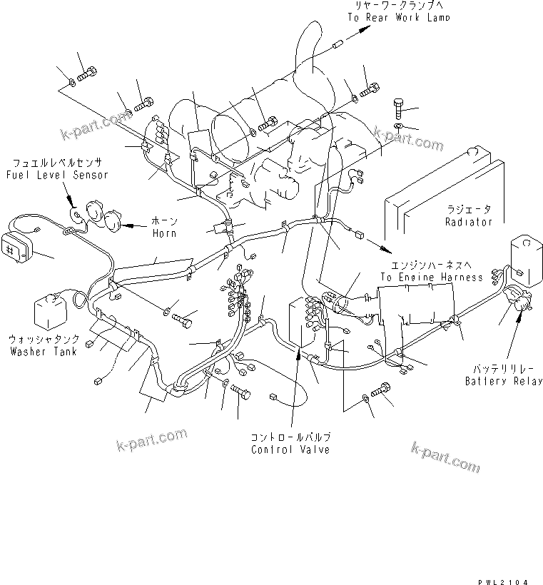 Komatsu parts book diagram for PC200EN-6K S/N K30001-UP: WIRING (2/4) (MAIN HARNESS)(#K32001-K34000)