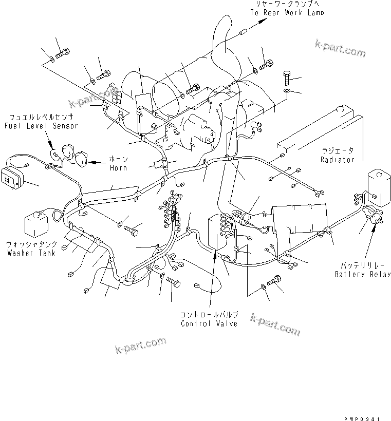 Komatsu parts book diagram for PC200EN-6K S/N K30001-UP: WIRING (2/4) (MAIN HARNESS)(#K34001-)
