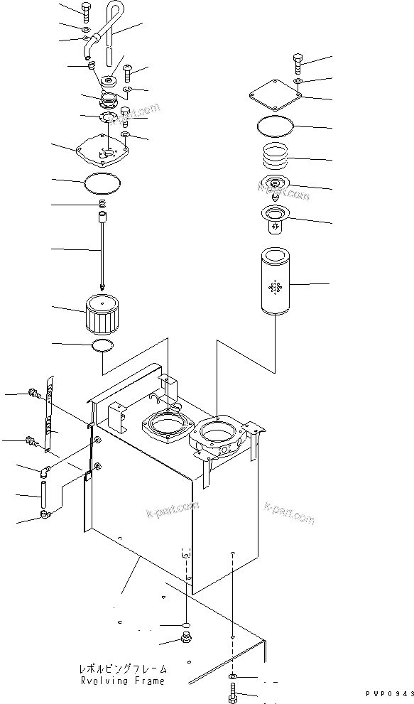 Komatsu parts book diagram for PC200EN-6K S/N K30001-UP: HYDRAULIC TANK(#K32376-K34000)