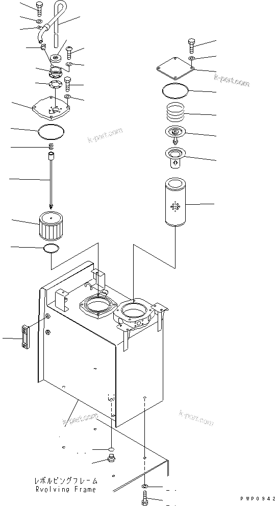 Komatsu parts book diagram for PC200EN-6K S/N K30001-UP: HYDRAULIC TANK(#K34001-)