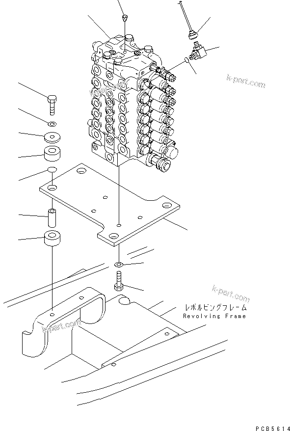 Komatsu parts book diagram for PC200EN-6K S/N K30001-UP: MAIN VALVE AND CONNECTING PARTS