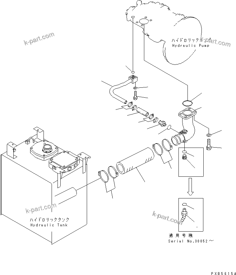 Komatsu parts book diagram for PC200EN-6K S/N K30001-UP: SUCTION LINE