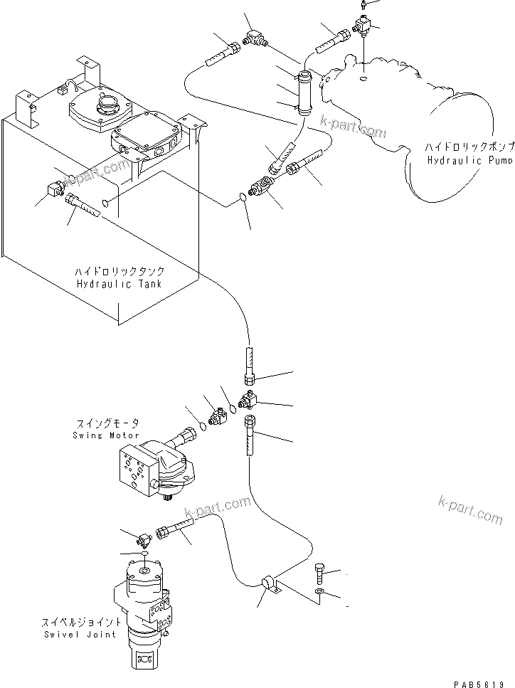 Komatsu parts book diagram for PC200EN-6K S/N K30001-UP: DRAIN LINE