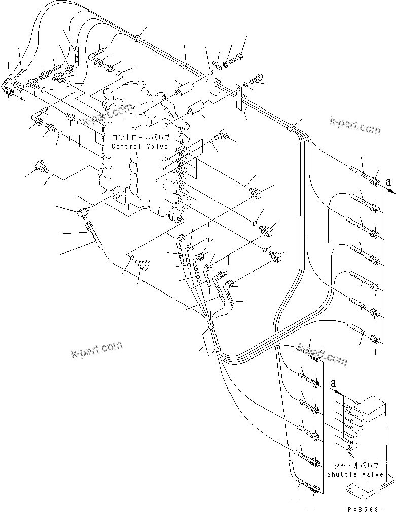 Komatsu parts book diagram for PC200EN-6K S/N K30001-UP: PPC MAIN LINE (VALVE PPC LINES)(#K30001-K32054)