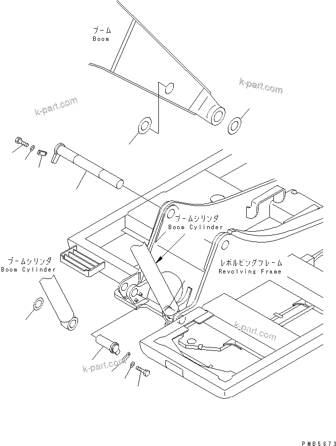 Komatsu parts book diagram for PC200EN-6K S/N K30001-UP: BOOM FOOT PIN
