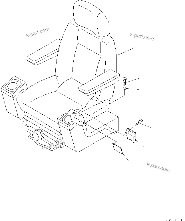 Komatsu parts book diagram for PC200EN-6K S/N K30001-UP: OPERATOR'S SEAT(#K30207-K30263)