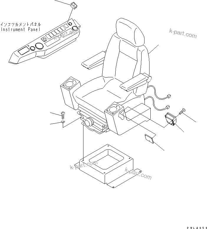 Komatsu parts book diagram for PC200EN-6K S/N K30001-UP: OPERATOR'S SEAT (FOR COMPRESSOR SEAT)(#K34001-)