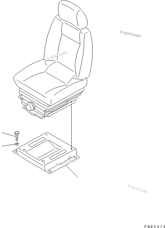 Komatsu parts book diagram for PC200EN-6K S/N K30001-UP: OPERATOR'S SEAT STAND(#K30001-K30184)
