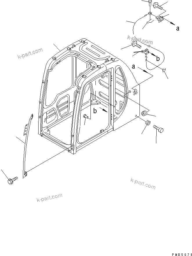 Komatsu parts book diagram for PC200EN-6K S/N K30001-UP: OPERATOR'S CAB (1/7) (CAB ? GRIP AND OPEN LOCK)(#K30001-K30263)