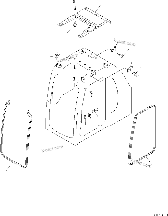 Komatsu parts book diagram for PC200EN-6K S/N K30001-UP: OPERATOR'S CAB (INSIDE COVER)(#K34001-)