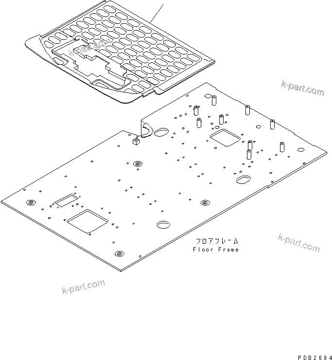 Komatsu parts book diagram for PC200EN-6K S/N K30001-UP: FLOOR MAT (1 ACTUATOR)(#K30001-K31999)