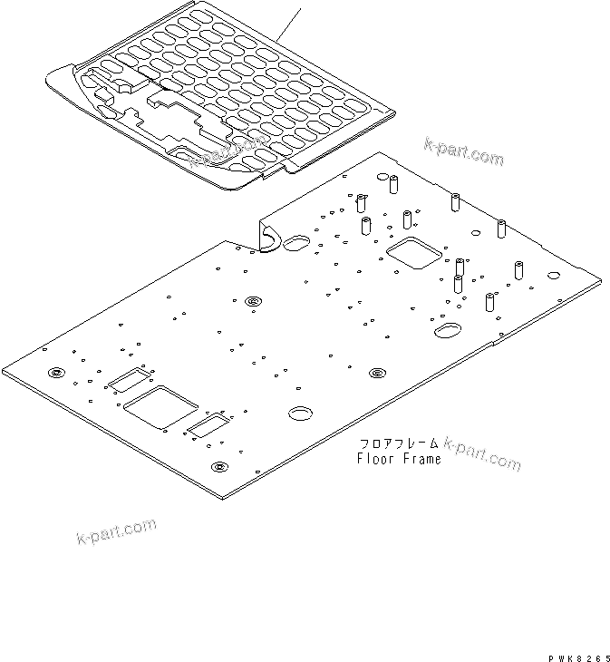 Komatsu parts book diagram for PC200EN-6K S/N K30001-UP: FLOOR MAT (1 ACTUATOR)(#K32001-)