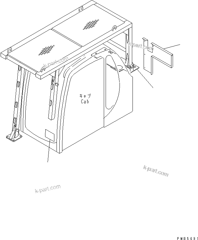 Komatsu parts book diagram for PC200EN-6K S/N K30001-UP: F.O.P.S. COVER