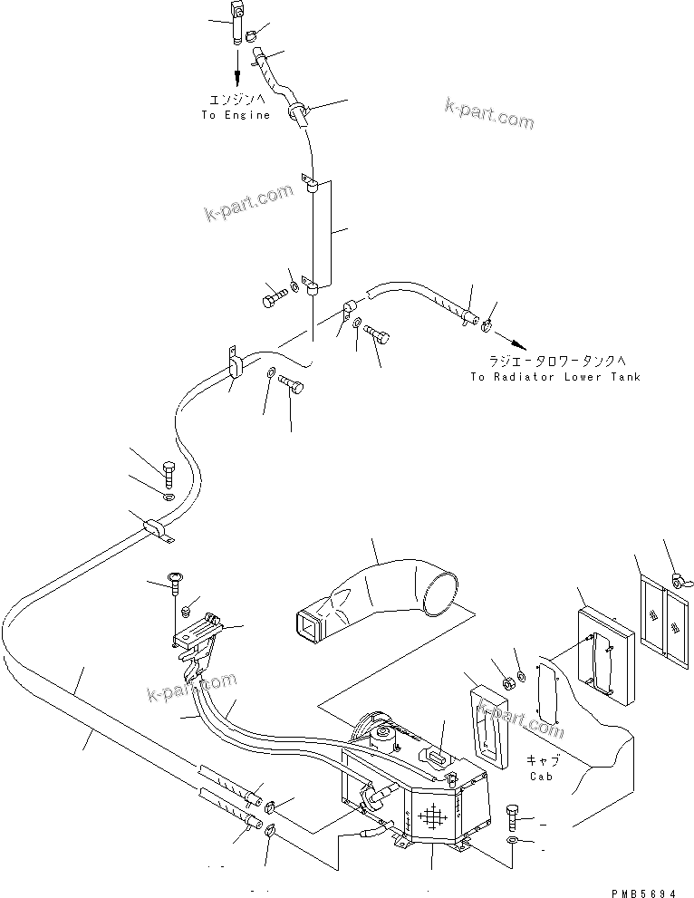 Komatsu parts book diagram for PC200EN-6K S/N K30001-UP: CAR HEATER