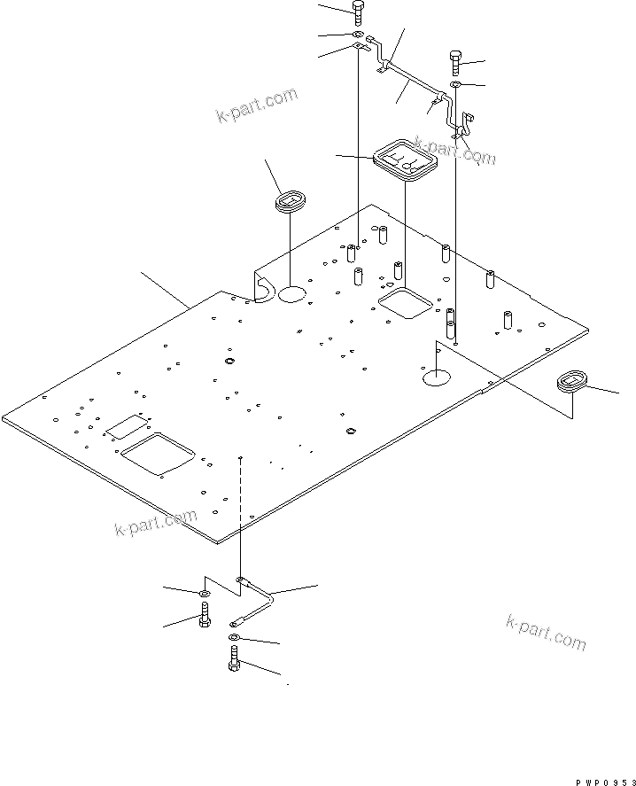 Komatsu parts book diagram for PC200EN-6K S/N K30001-UP: FLOOR FRAME(#K34001-)