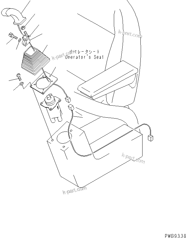 Komatsu parts book diagram for PC200EN-6K S/N K30001-UP: LEFT STAND (LEVER AND COVER) (WORK LEVER WITH PPC VALVE)(#K34001-)