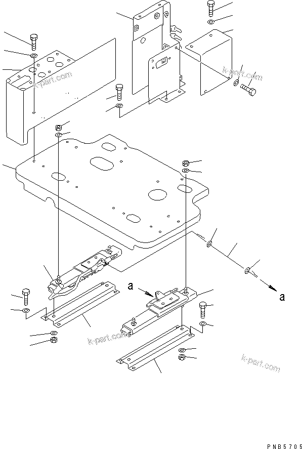 Komatsu parts book diagram for PC200EN-6K S/N K30001-UP: RIGHT STAND (STAND ? FRAME AND ADJUSTER)(#K30001-K30184)