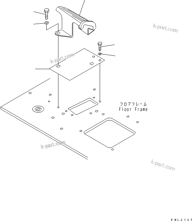 Komatsu parts book diagram for PC200EN-6K S/N K30001-UP: ATTACHMENT CONTROL PEDAL LESS (1 ACTUATOR)(#K32001-)