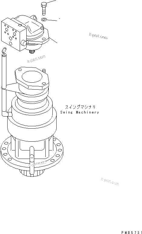 Komatsu parts book diagram for PC200EN-6K S/N K30001-UP: SWING MOTOR AND MOUNTING PARTS