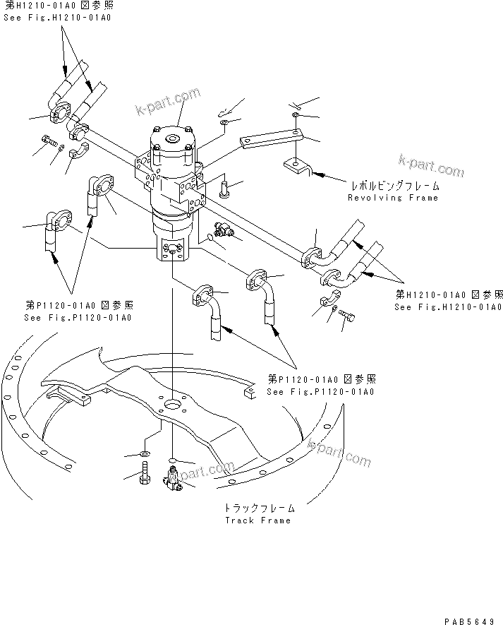 Komatsu parts book diagram for PC200EN-6K S/N K30001-UP: SWIVEL JOINT AND RELATED PARTS