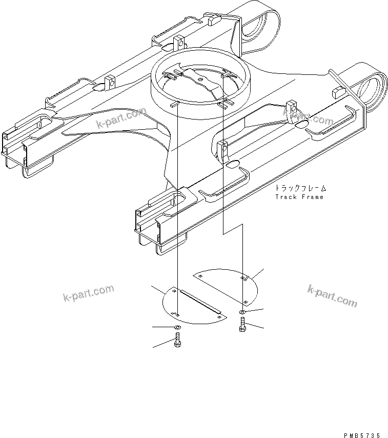 Komatsu parts book diagram for PC200EN-6K S/N K30001-UP: UNDER COVER (FOR TRACK FRAME)