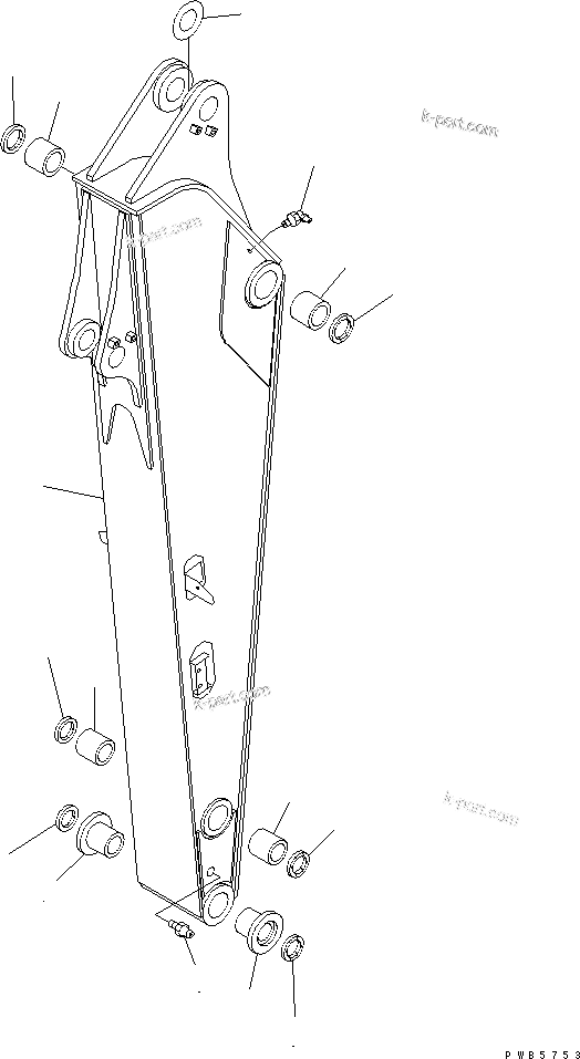 Komatsu parts book diagram for PC200EN-6K S/N K30001-UP: ARM (2.25M) (1-ACTUATOR)