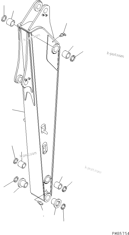 Komatsu parts book diagram for PC200EN-6K S/N K30001-UP: ARM (2.6M) (1-ACTUATOR)