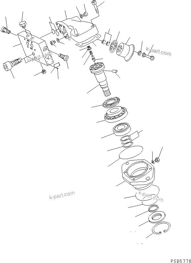 Komatsu parts book diagram for PC200EN-6K S/N K30001-UP: SWING MOTOR(#K30001-K32021)