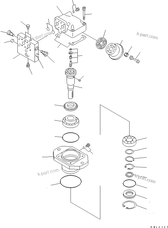 Komatsu parts book diagram for PC200EN-6K S/N K30001-UP: SWING MOTOR(#K32022-)