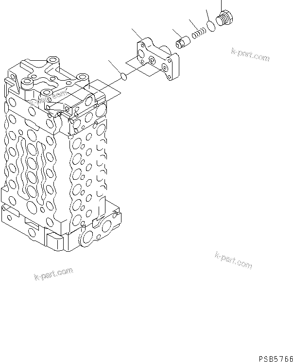 Komatsu parts book diagram for PC200EN-6K S/N K30001-UP: MAIN VALVE (3/10) (1-ACTUATOR)(#K30001-K31999)