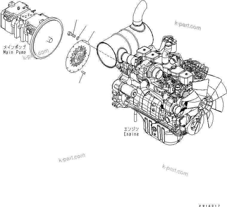 Komatsu parts book diagram for PC200LC-7-BP S/N 200001-UP: DAMPER(#200001-200007)