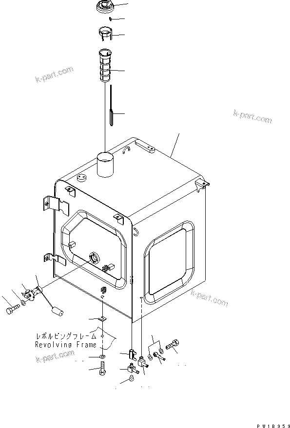 Komatsu parts book diagram for PC200LC-7-BP S/N 200001-UP: FUEL TANK
