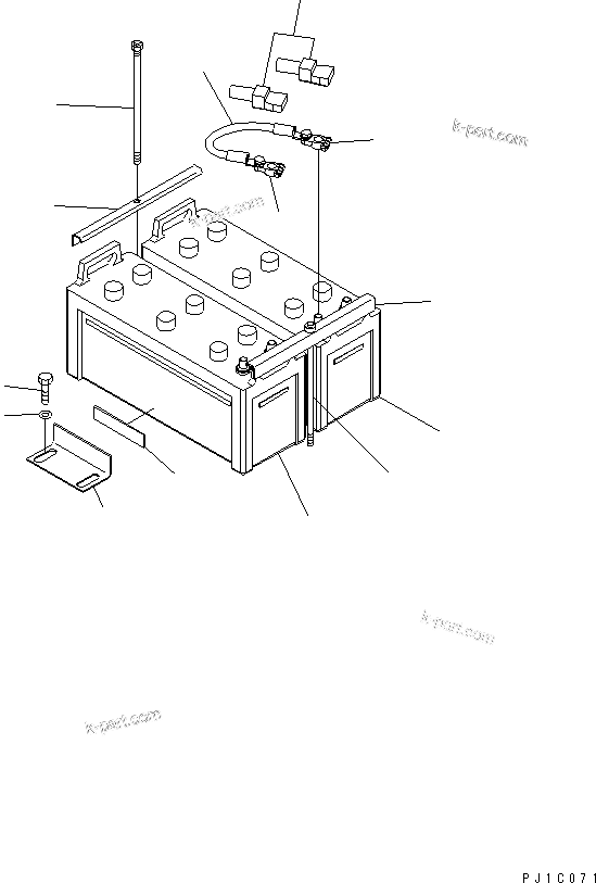 Komatsu parts book diagram for PC200LC-7-BP S/N 200001-UP: BATTERY (LARGE CAPACITY) (NX300)