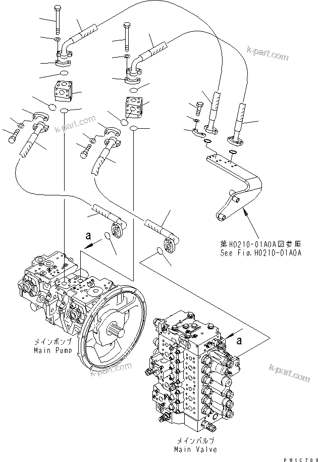 Komatsu parts book diagram for PC200LC-7-BP S/N 200001-UP: DELIVERY LINE(#200008-)