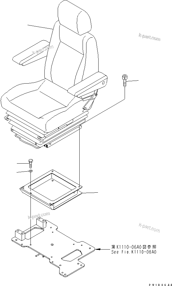 Komatsu parts book diagram for PC200LC-7-BP S/N 200001-UP: OPERATOR'S SEAT (LEATHER)