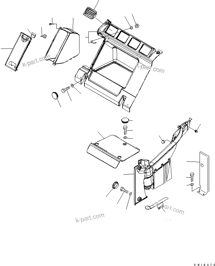 Komatsu parts book diagram for PC200LC-7-BP S/N 200001-UP: SEAT REAR COVER (WITH AIR CONDITIONER)(#200001-250000)