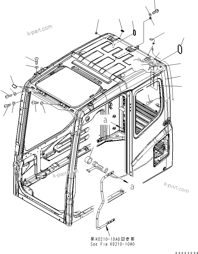 Komatsu parts book diagram for PC200LC-7-BP S/N 200001-UP: OPERATOR'S CAB (BOLT AND ANTENNA)(#203013-250000)
