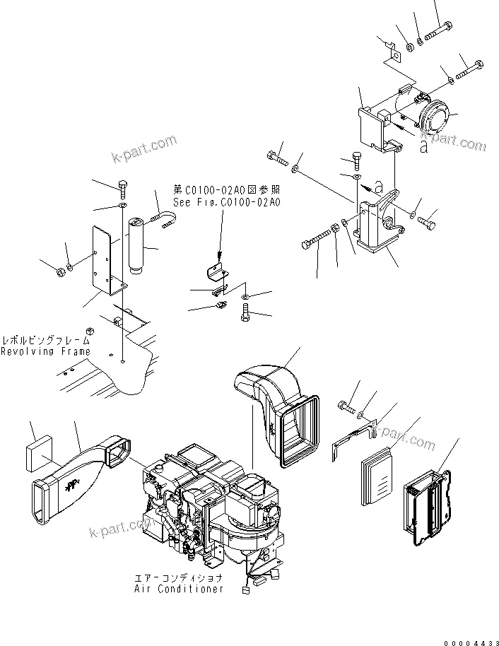 Komatsu parts book diagram for PC200LC-7-BP S/N 200001-UP: AIR CONDITIONER (DUCT)(#201285-250000)