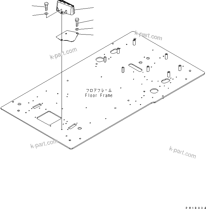 Komatsu parts book diagram for PC200LC-7-BP S/N 200001-UP: FLOOR FRAME (OPERATOR'S CAB) (FOOT REST) (L.H.)(#250001-)