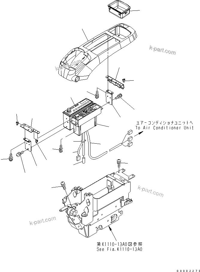 Komatsu parts book diagram for PC200LC-7-BP S/N 200001-UP: FLOOR FRAME (CONSOLE) (UPPER) (L.H.)(#200001-250000)