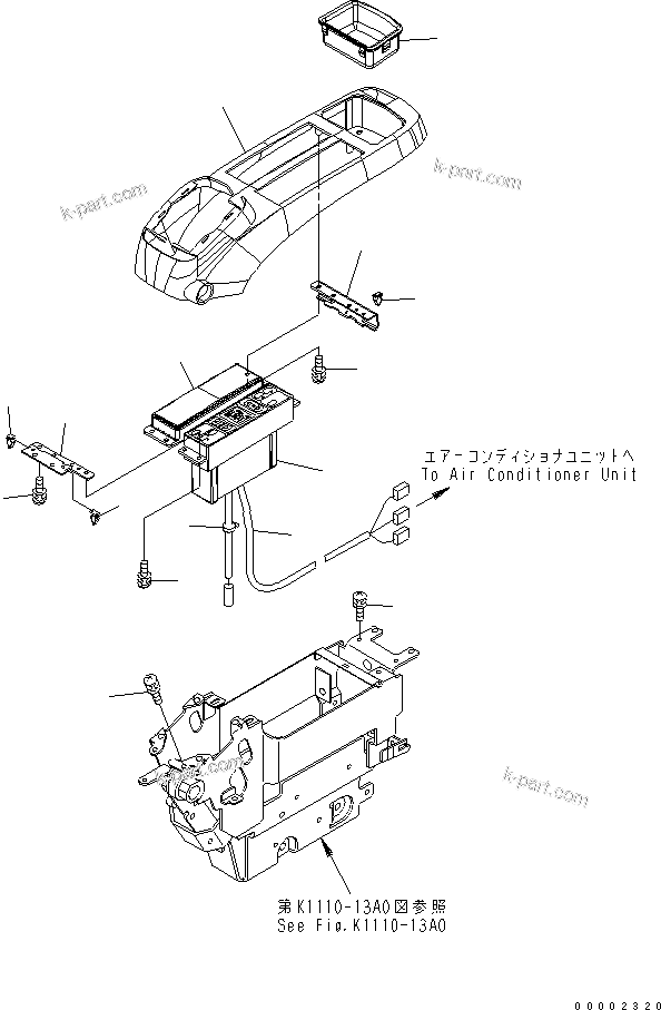 Komatsu parts book diagram for PC200LC-7-BP S/N 200001-UP: FLOOR FRAME (CONSOLE) (UPPER) (L.H.) (WITHOUT RADIO)(#200001-250000)