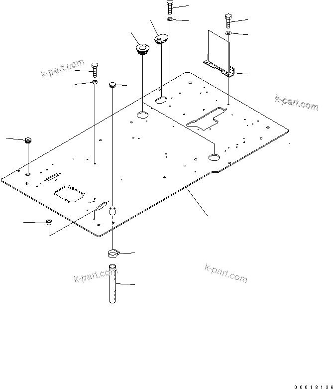 Komatsu parts book diagram for PC200LC-7-BP S/N 200001-UP: FLOOR FRAME (OPERATOR'S CAB) (FLOOR FRAME)(#250001-)